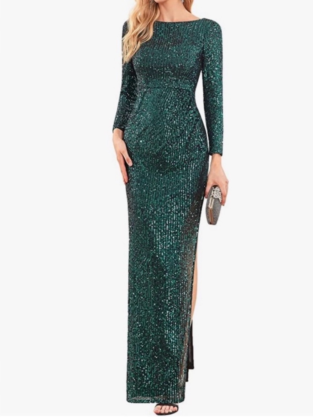 Ever Pretty EE01508D G10 Sequin Gown Green Medium